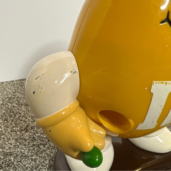 VINTAGE 1991 YELLOW PEANUT M&M CANDY DISPENSER 10" TALL MARS INC, Display Only - Picture 4 of 8